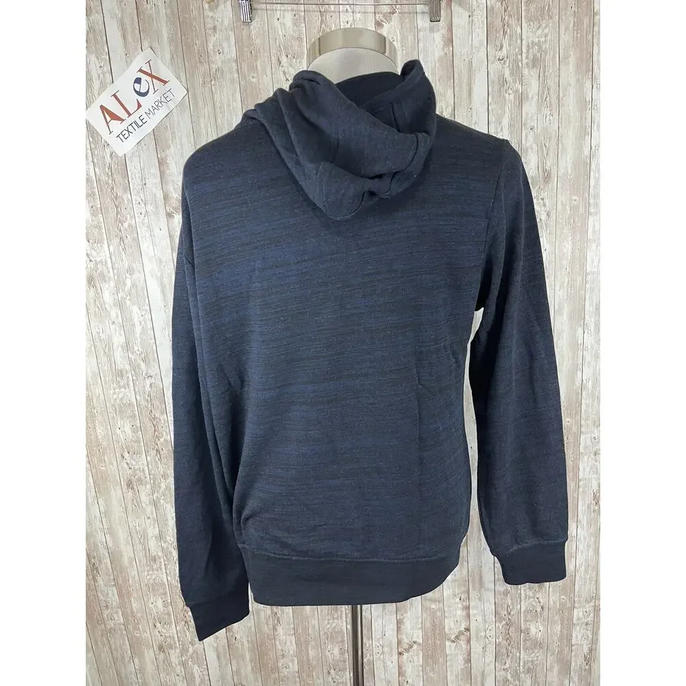 S.Oliver Hoodie Mens Large Sweater Blue Pullover Future Is Now Navy N153